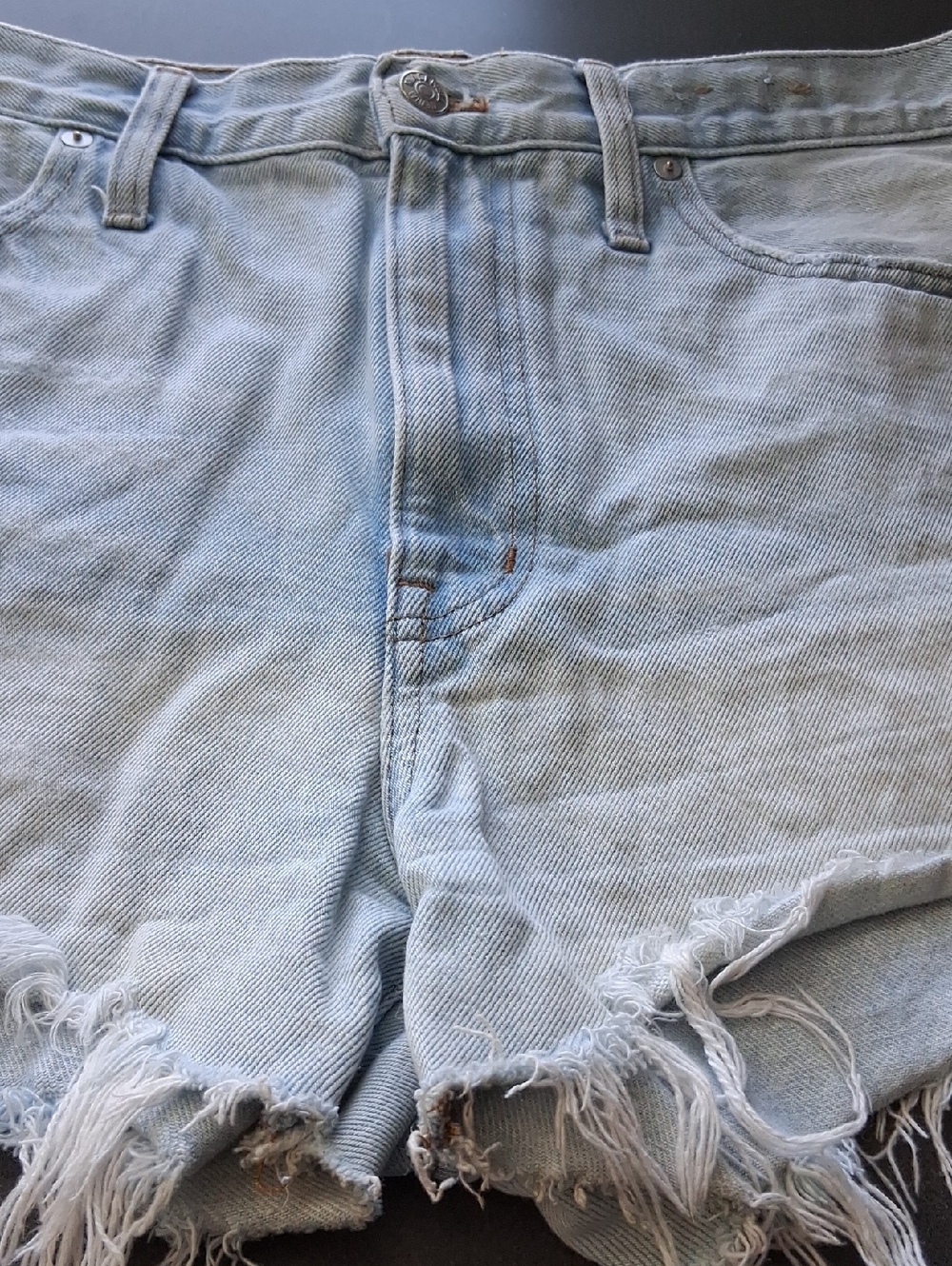 Madewell Relaxed Denim Shorts Light Wash Raw Hems 31 - Picture 5 of 10